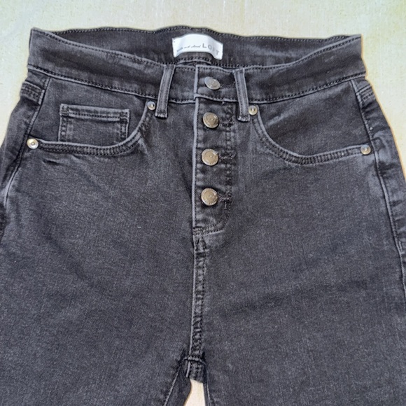 Ann Taylor LOFT Flare Crop Black Denim Jeans - Picture 3 of 8